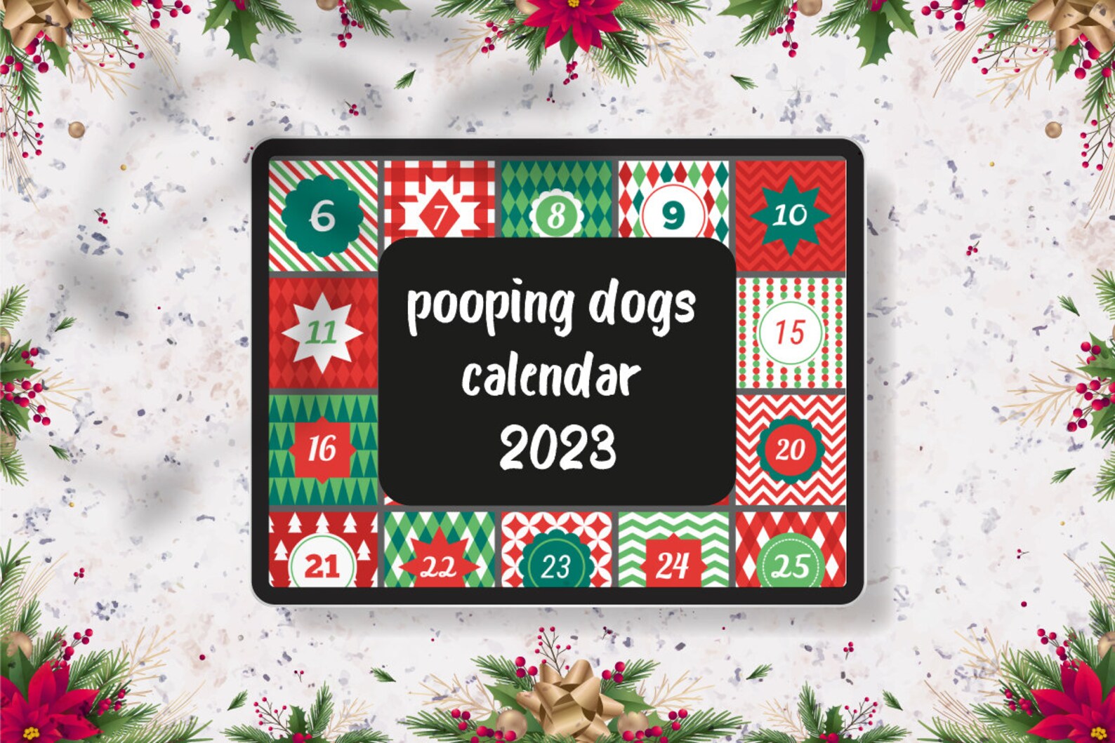2023 Pooping Pooches Dog Calendar Digital Planner Goodnotes Etsy