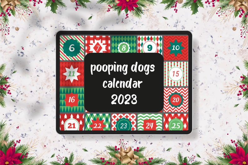 2023 Pooping Pooches Dog Calendar Digital Planner Goodnotes Etsy