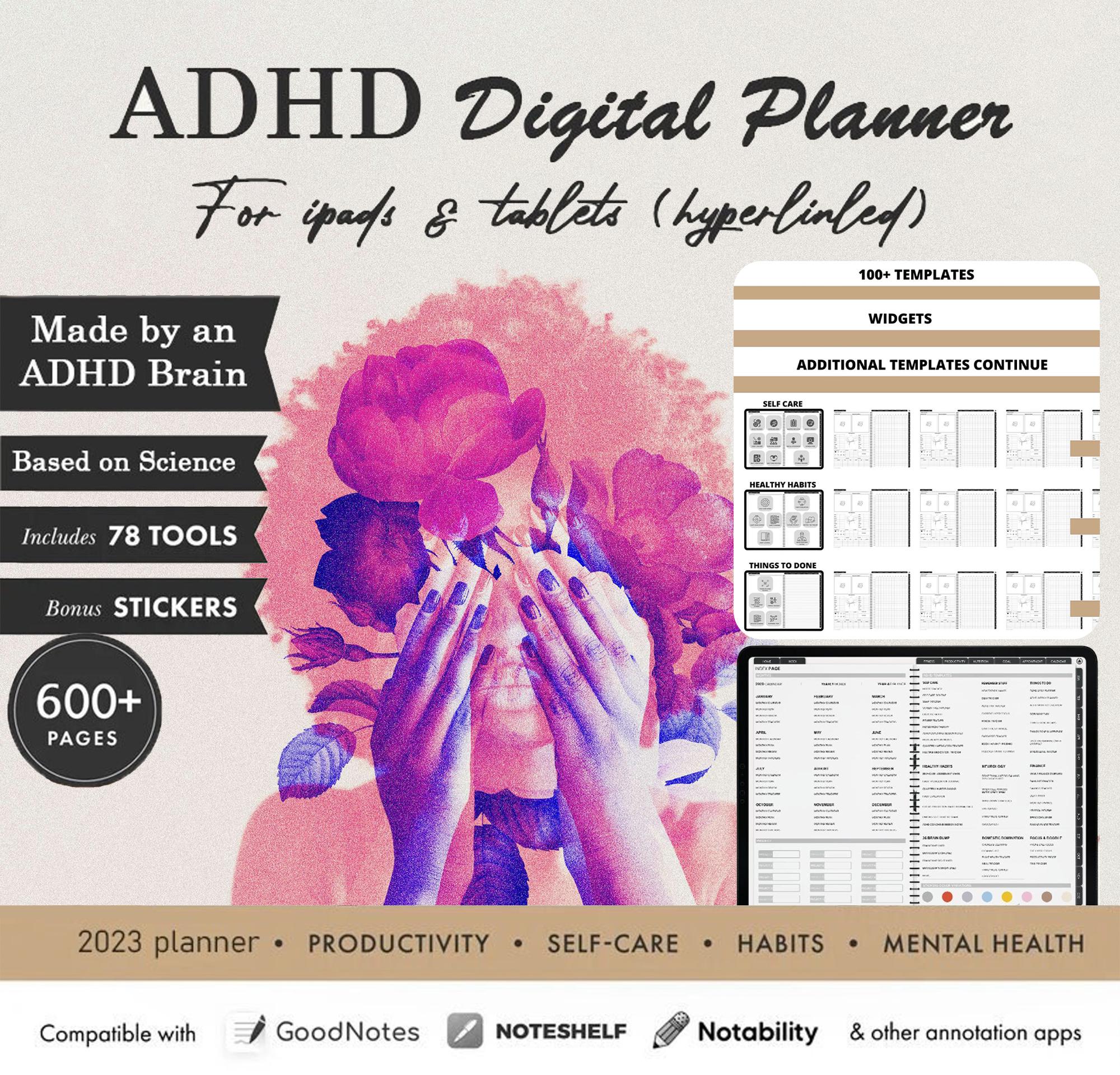 Adult ADHD Daily Planner,adhd Digital Planner for Ipad, Goodnotes ...