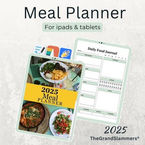 Mahlzeitenplaner, Mahlzeitenplaner, GoodNotes iPad Planer, Meal Prep, Meal Plan Template, Lebensmittelliste, Kücheninventarisierung, Calorie Tracker