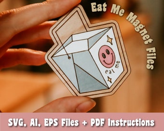 Eat Me Takeout Container Magnet SVG, Ai, EPS files - Glowforge Files - Laser Cutter Files - Fridge Magnets Svg - Funny Svg - Home Decor