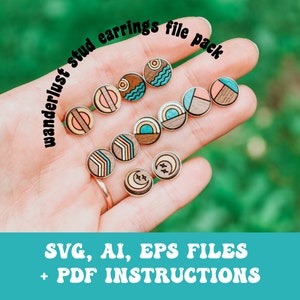 Fernweh Ohrstecker SVG, Ai, EPS-Dateien - Schmuck Svg - Ohrstecker Svg - Glowforge Dateien - Laser Cutter Dateien - Glowforge Schmuck