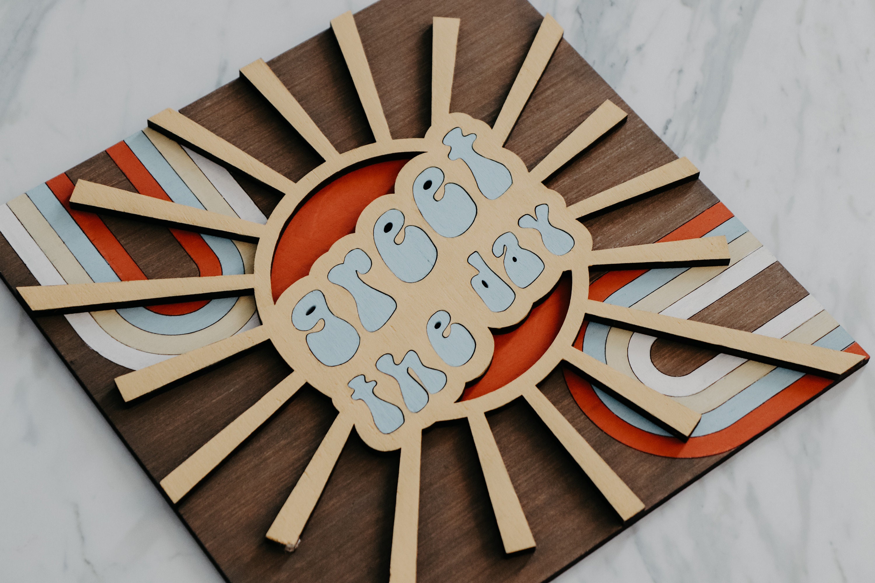 Greet the Day Retro Sign Svg, Eps, Ai Files - Glowforge SVG Files ...