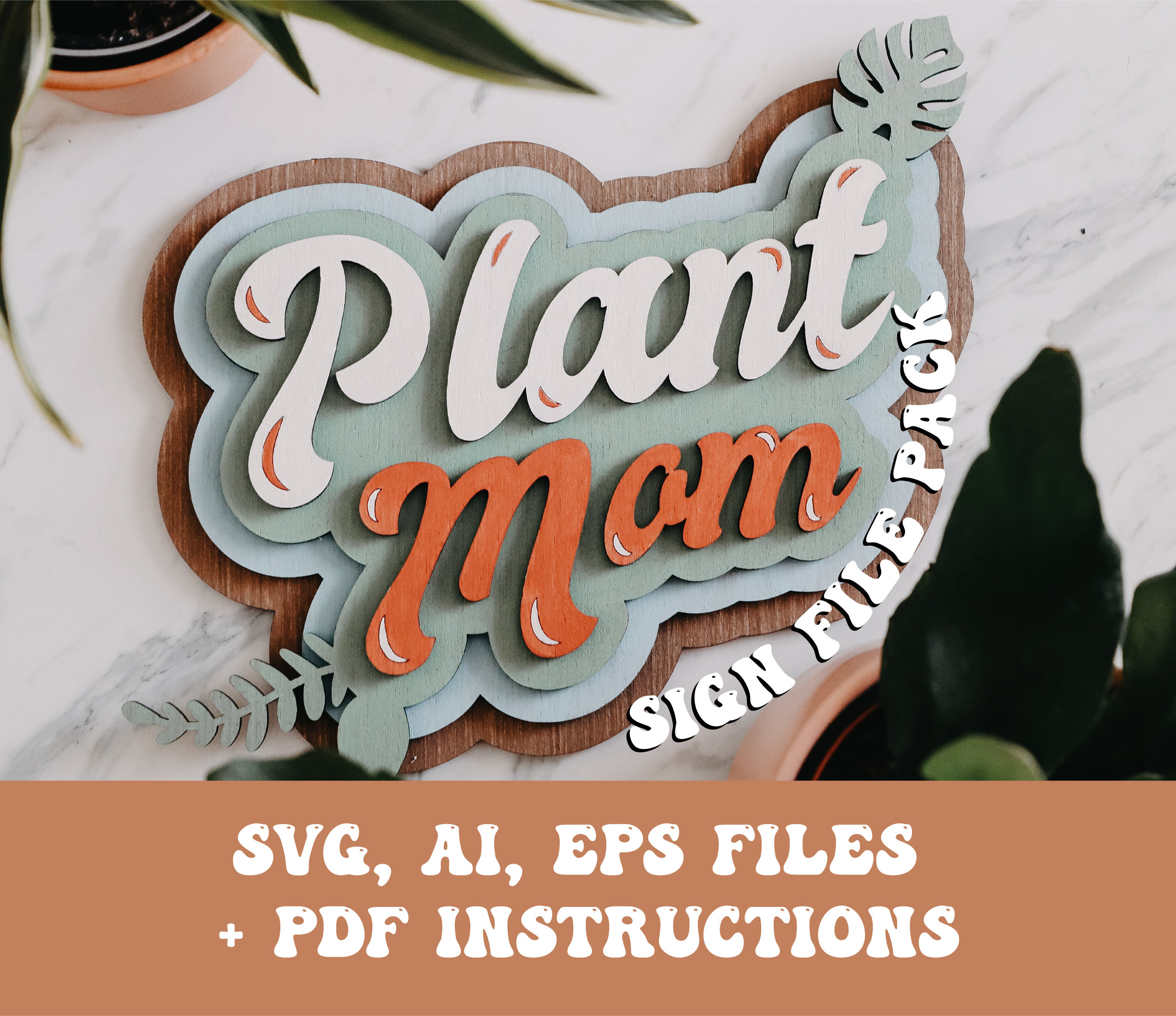Download Plant Mom Sign Svg Eps Ai Files Glowforge SVG Files | Etsy