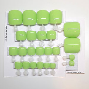 Pastel Green Press On Toenails | Green Toenails | Gel Press Ons | Summer Toenails | Press Ons | Toenails