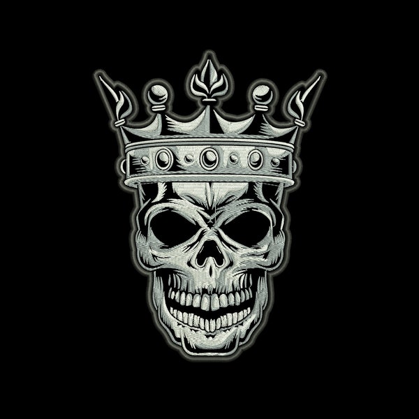 Skull with crown. Embroidery design for machine embroidery