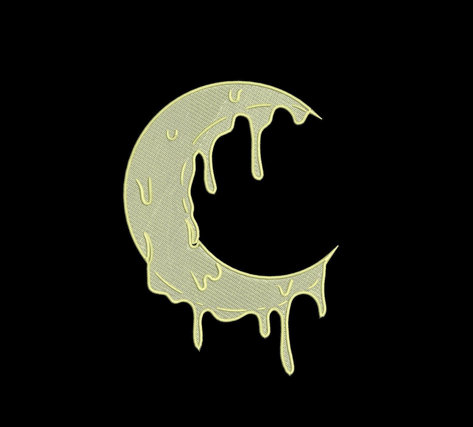 Melting Moon Embroidery Design for Machine Embroidery. Etsy