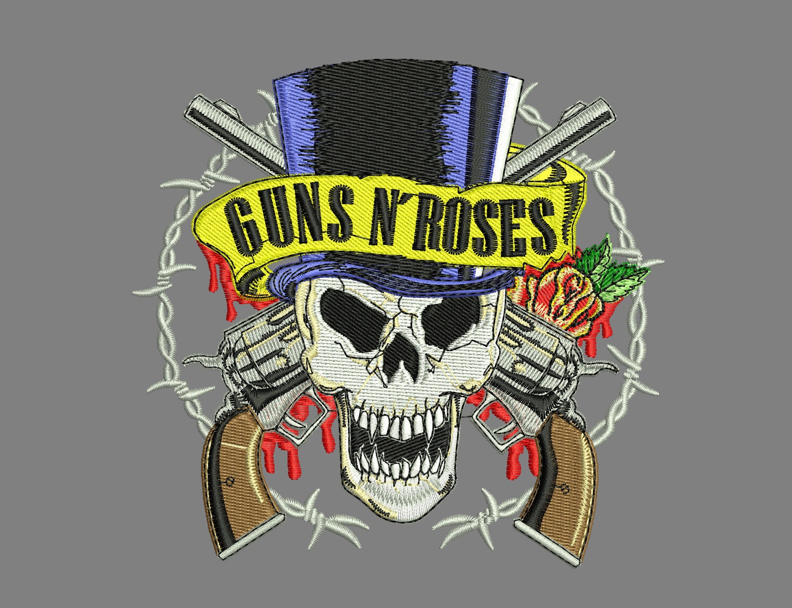 Guns N' Roses patch embroidery design for machine Etsy