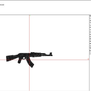 Diseño de bordado Ak-47 para el bordado a máquina. imagen 2