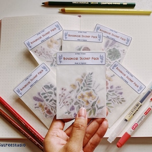 Botanical Sticker Pack, Laminated Weatherproof high glossy sticker