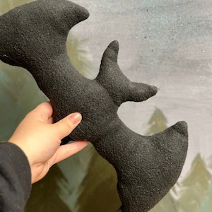 Plush Bat, Stuffed Animal, Black Bat Plushie, Halloween decor
