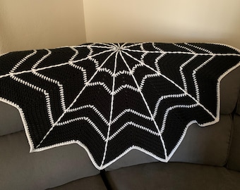Curl Up with a Spiderweb inspired Afghan and enjoy the Spirt of Halloween