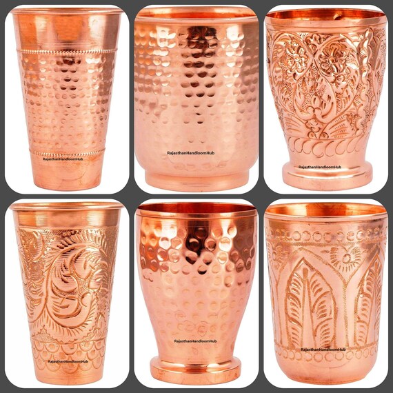 100 Pure Copper Cups Handcrafted Copper Drinkware Hammered Etsy
