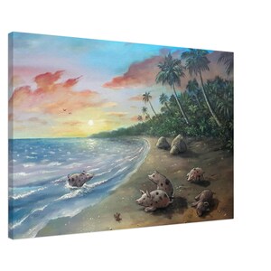 SchlunzArts - Canvas print - &quot;Schweineglück&quot;