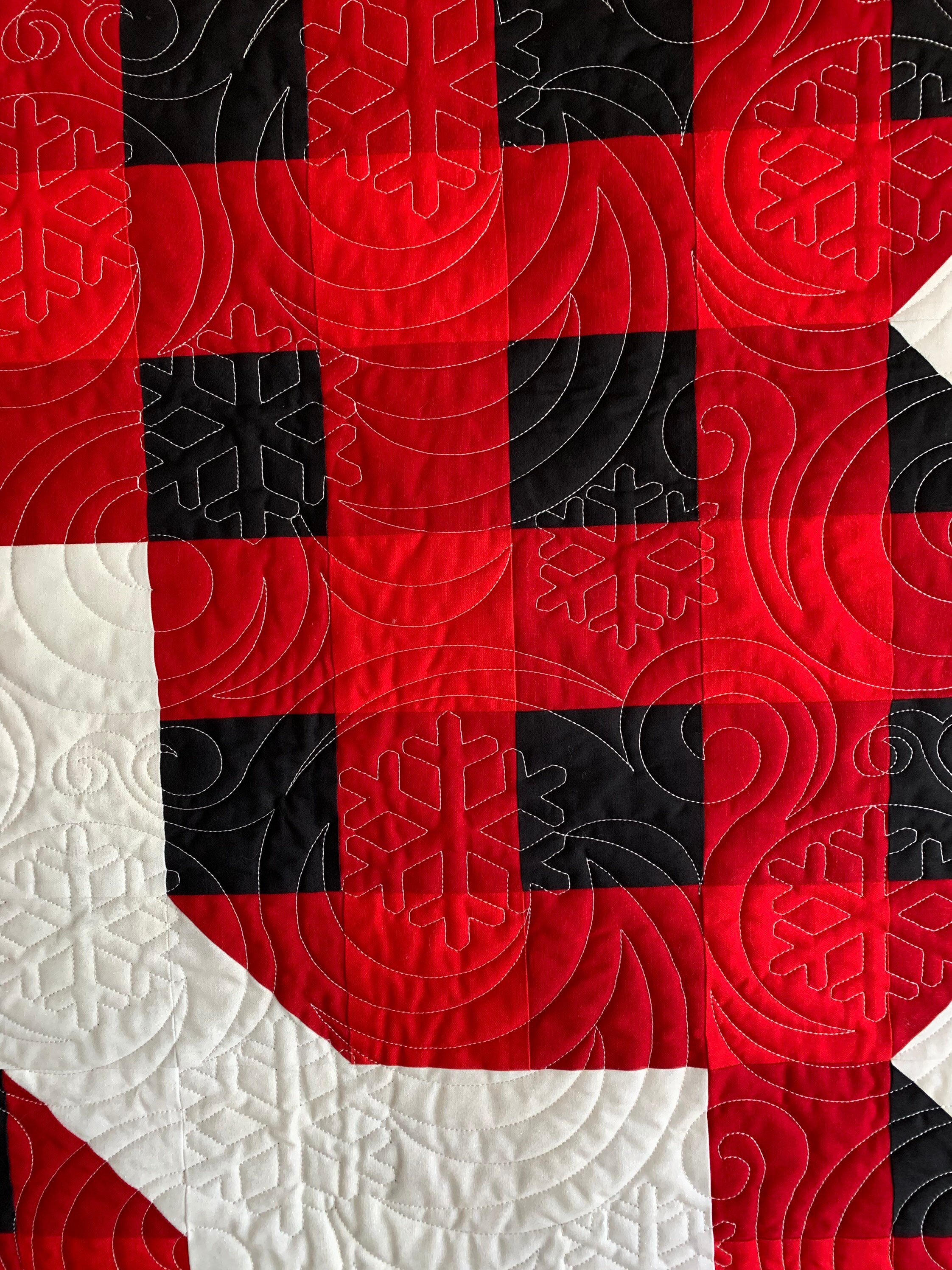 Modern Snowflake Quilt / Winter Blanket / Buffalo Plaid Quilt Etsy