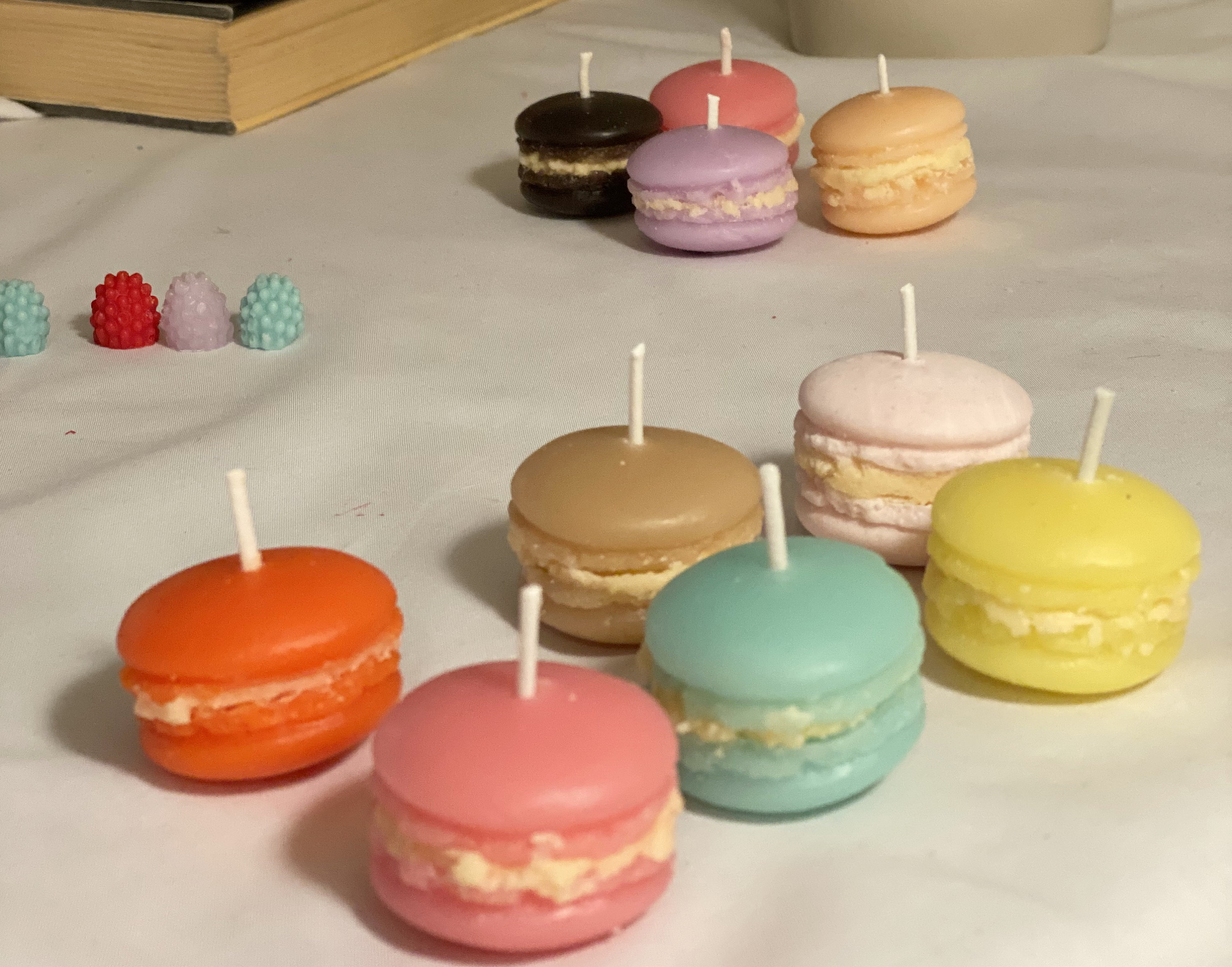 Handmade macaron candle set of two sweet macaron candle Etsy