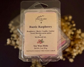 Rustic Raspberry - Hand Poured Marbled Soy Wax Melt