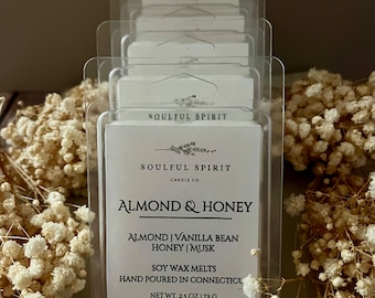 Almond & Honey - Hand Poured Soy Wax Melts: Cozy Home Scent