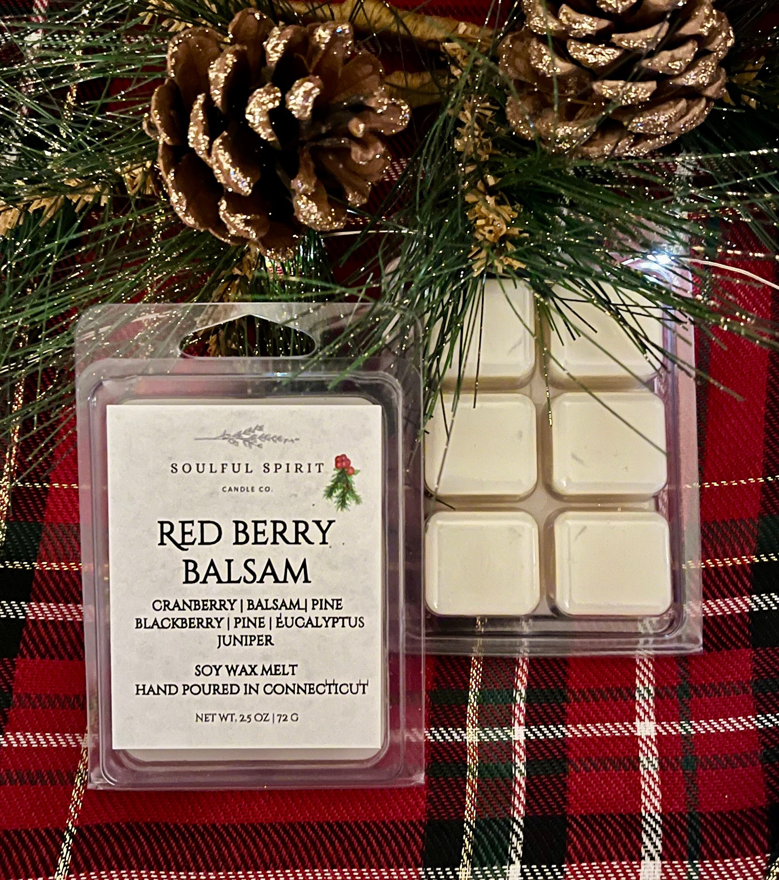 Christmas Wax Melts Merry & Bright - White & Red 3 oz.