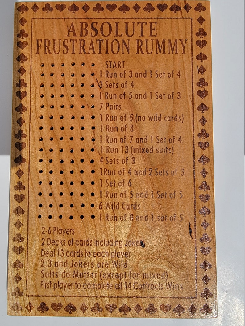 2 Frustration Rummy Games on One Board | Etsy