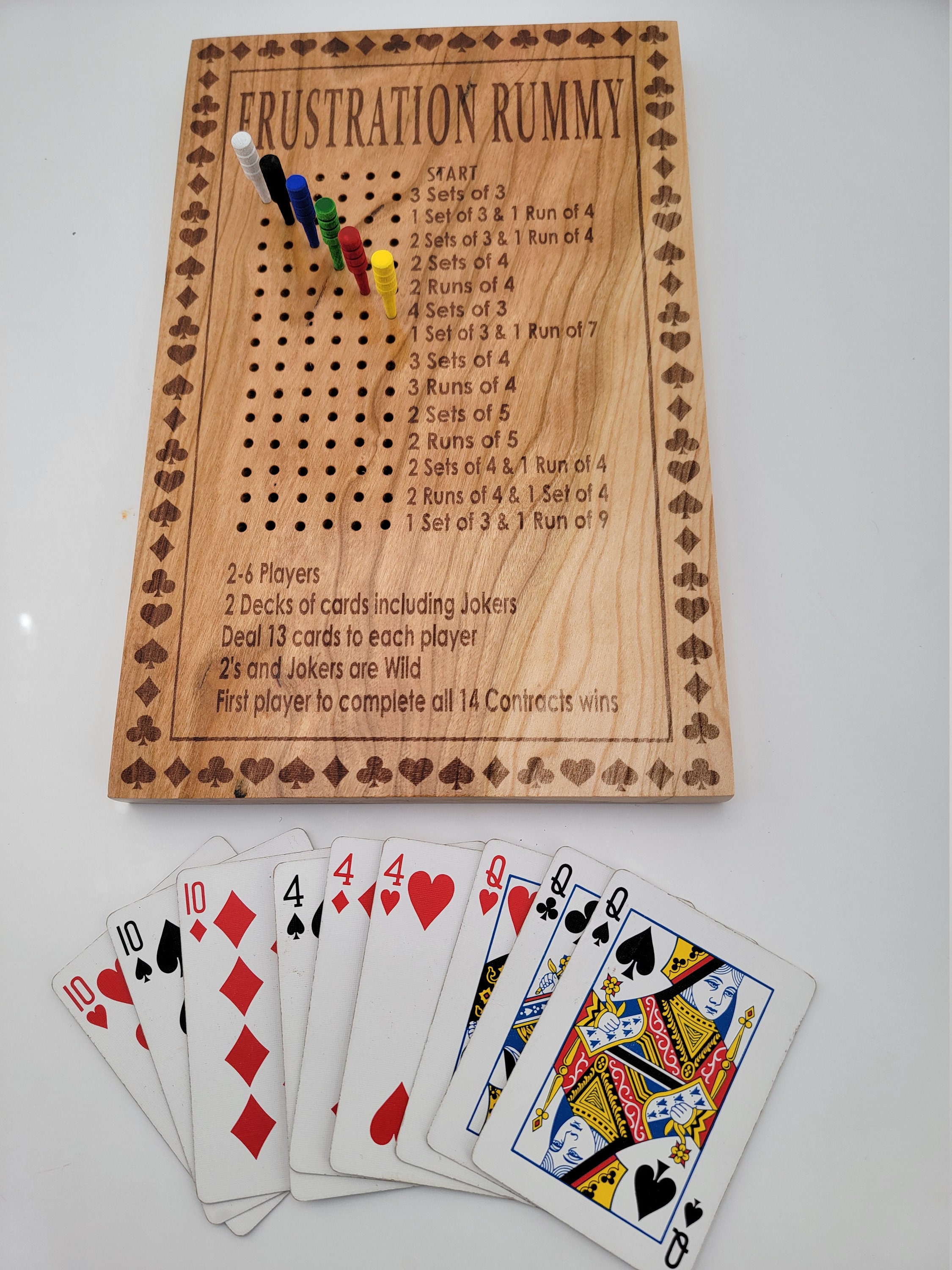 2 Frustration Rummy Games on One Board - Etsy