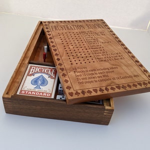 Frustration Rummy and Baseball Dice Game on a Walnut and Cherry Box