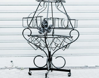 Marcel Duchamp Style bottle Holder Wrought Iron Portabottiglie Mid-Century