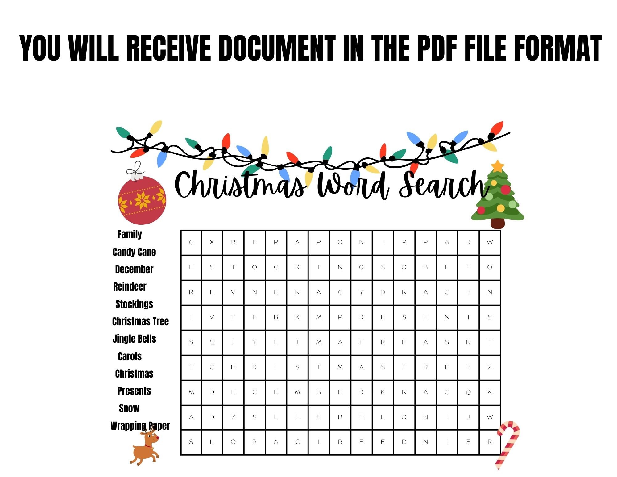 Holiday Word Search Bundle Printable Etsy
