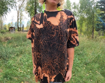 Crackle web bleach shirt, 2XL