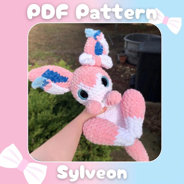 Crochet Ribbon Fox snuggler, Intermediate pattern, Downloadable pdf crochet pattern, Written in US terminology