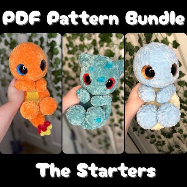 Crochet snuggler bundle of the 3 Starters, Intermediate level, Downloadable PDF crochet pattern, Written in US terminology, 3 Patterns