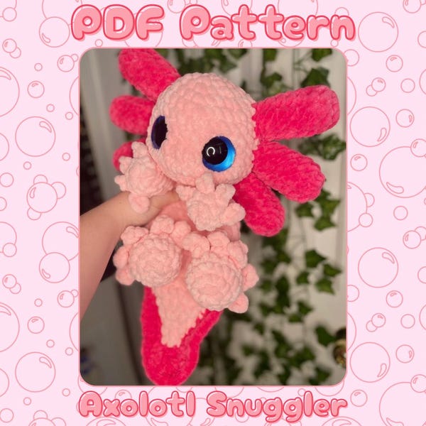 Axolotl Snuggler Crochet Pattern, PDF Pattern Only