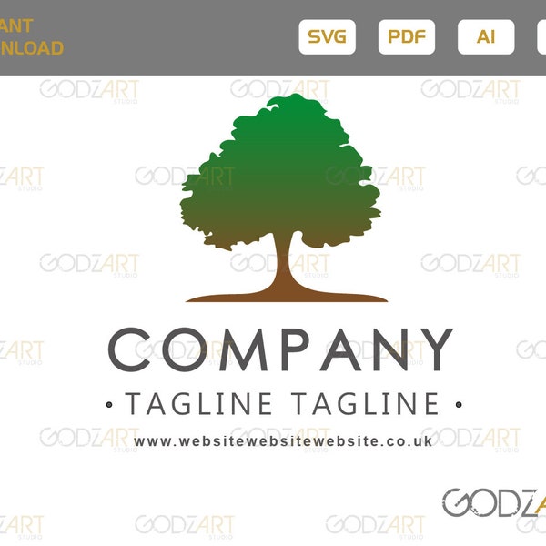 Tree Logo - Editable -  - Artwork - Holidays - Ai ,Pdf, Svg,Eps,