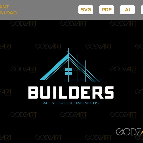 Builders - Construction  Logo - Editable - Artwork  - Ai ,Pdf, Svg,Eps, Active