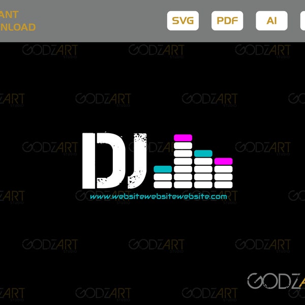 DJ Logo  - Editable -  - Artwork - Music - Ai ,Pdf, Svg,Eps,