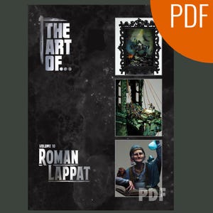 May include: A book cover with the title "THE ART OF..." and "VOLUME 10 ROMAN LAPPAT" in white text on a dark background. The cover features three framed illustrations, with a PDF icon in the upper right corner.
