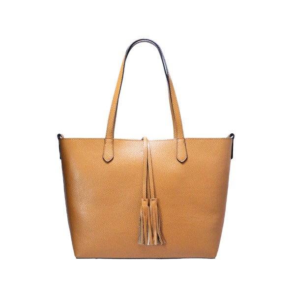 Gagliano-Edge Moda Style  Mod. Kate 011. Woman’s genuine leather handbag with accessories.Made in Italy col. HONEY