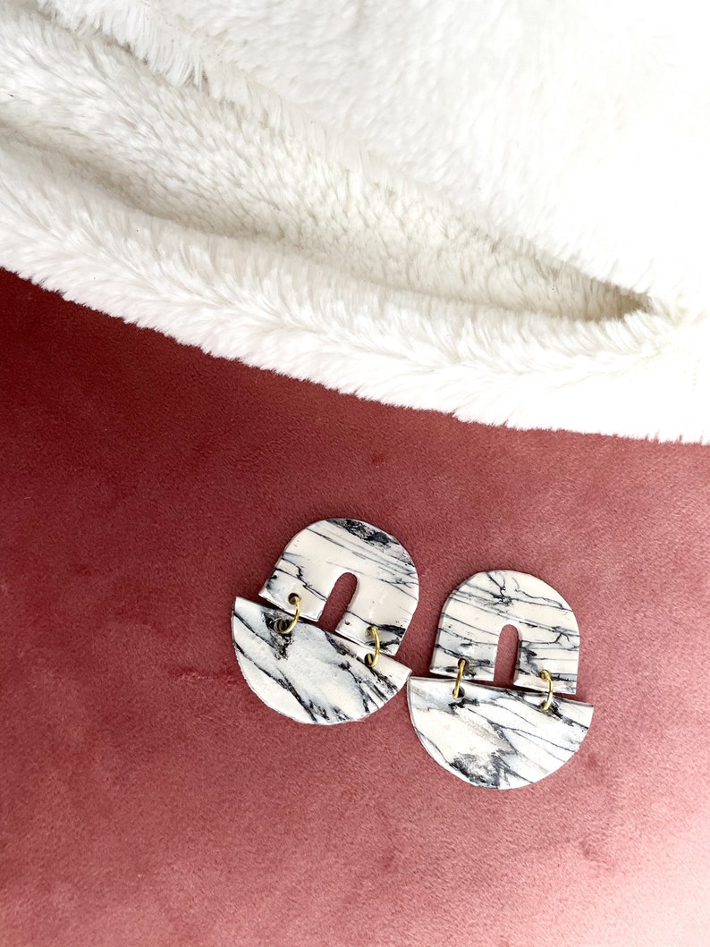 Girlfriend Gift Handmade Earrings for Women Marble Earrings Handmade Earrings Handmade Earrings Dangle Polymer Clay Earrings Wife Gift