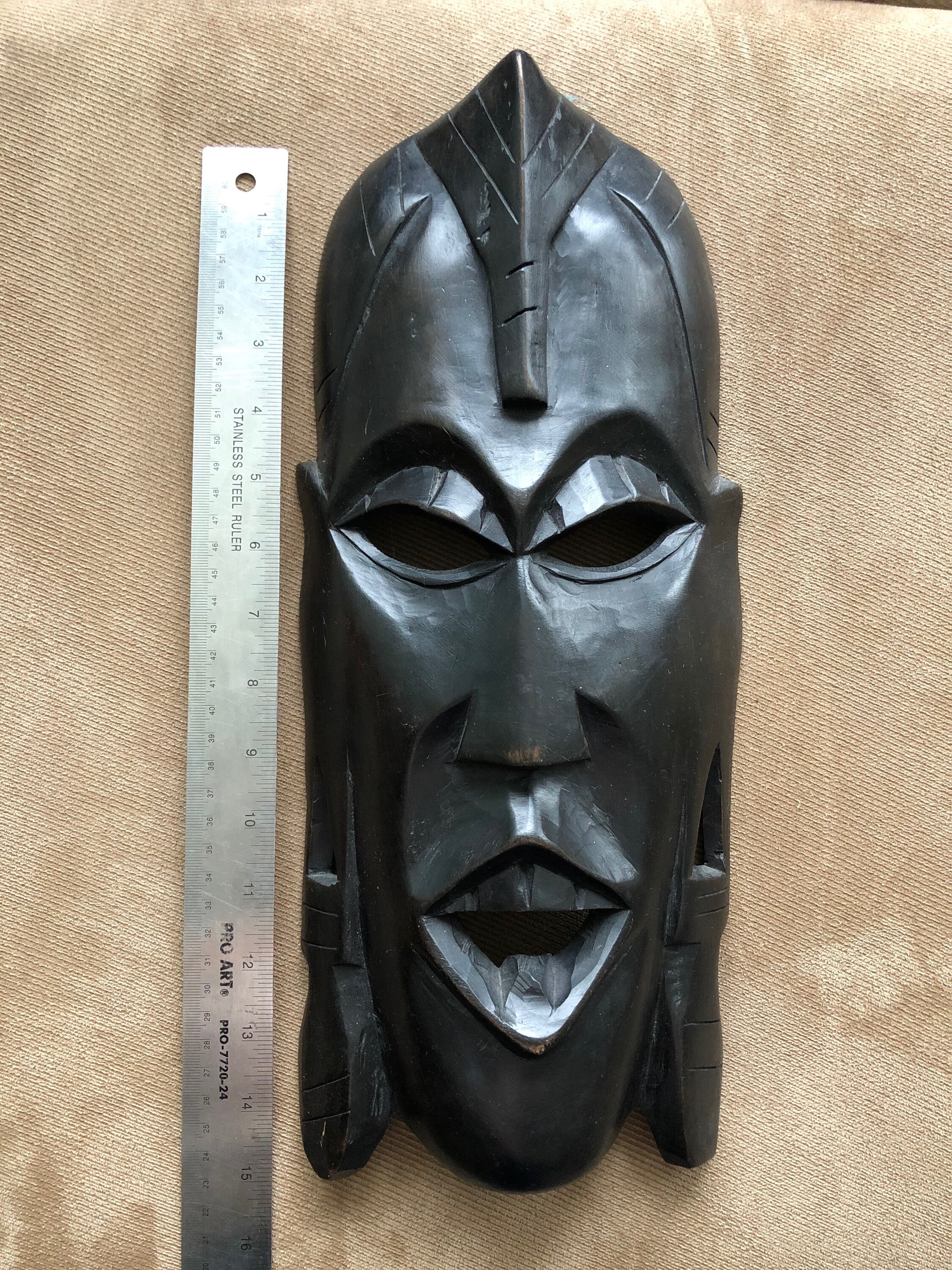 Vintage African Handcarved Tribal Mask, 16 Tall, Sculpture, Home Decor