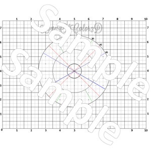 May include: A black and white grid with a circle in the center. Lines extend from the center of the circle at 30, 45, and 60 degree angles. The numbers 30, 45, and 60 are written next to the lines.