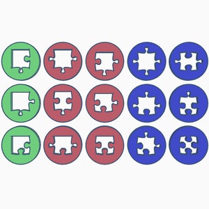 Set #29 Puzzle Pieces - 15 Extruder Discs