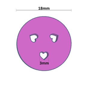 18mm Extruder Disc - 3 Hearts