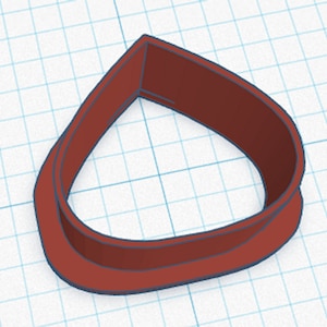 3d Print File (STL) - Guitar Pick Shaped Cookie/Clay/Fondant Cutter