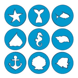 Set #18 - Nautical Theme - 9 Extruder Discs - 18 or 23mm