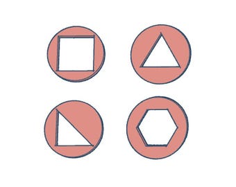 Set #3b Basic Shapes 1 - 4 Extruder Discs (Large)