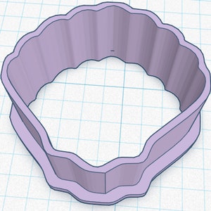 3d Print File (STL) - 5 sizes - Clamshell Cookie/Clay/Fondant Cutter