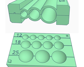 Round Bead Roller + Reamer for 12, 18 & 25mm Beads