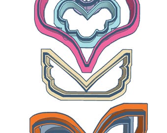 6 Piece Flower Cookie Cutters Set