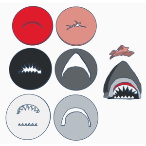 57mm Extruder Discs - Shark Attack (6 discs)