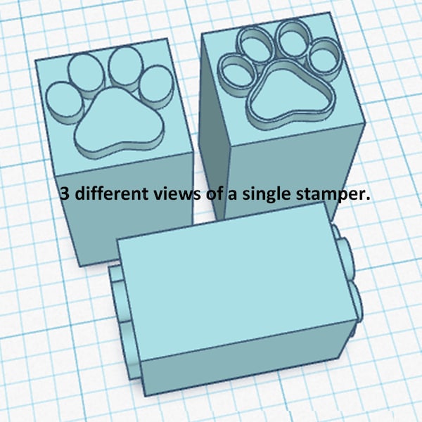 Paw Print Stamp, Double-Sided  .5inch